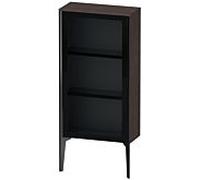 XViu Duravit haute XV1361RB272 50x24x89cm, porte en verre, noir mat, porte à droite, chêne foncé brossé