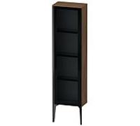 Duravit haut moyen XViu XV1365LB221 40x24x133cm, porte vitrée, noir mat, porte à gauche, noyer foncé