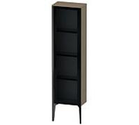 XViu Duravit haute XV1365LB235 40x24x133cm, porte vitrée, noir mat, porte à gauche, chêne terra