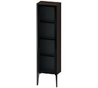 Duravit haut moyen XViu XV1365LB269 40x24x133cm, porte vitrée, noir mat, porte à gauche, noyer brossé