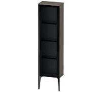 XViu Duravit haute XV1365RB289 40x24x133cm, porte en verre, noir mat, porte à droite, gris flanelle brillant