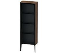 XViu Duravit haute XV1366RB221 50x24x133cm, porte vitrée, noir mat, porte à droite, noyer foncé