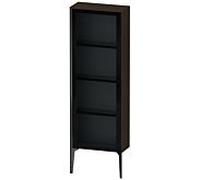 XViu Duravit haute XV1366RB269 50x24x133cm, porte vitrée, noir mat, porte à droite, noyer brossé