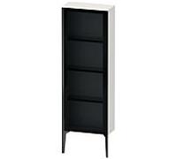 Duravit haute XV1366RB285 50x24x133cm, porte en verre, noir mat, porte à droite, blanc brillant