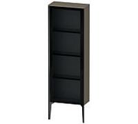 Duravit haut moyen XViu XV1366RB289 50x24x133cm, porte en verre, noir mat, porte à droite, gris flanelle brillant
