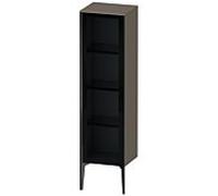 Duravit haut moyen XViu XV1367RB289 40x36x133cm, porte en verre, noir mat, porte à droite, gris flanelle brillant