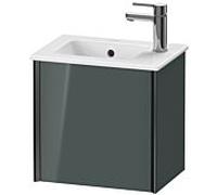 XViu Duravit vasque XV4024RB238 41x29x40cm, suspendu, noir mat, butée à droite, gris dolomiti brillant