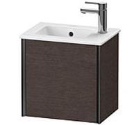 XViu Duravit vasque XV4024RB272 41x29x40cm, suspendu, noir mat, butée à droite, chêne foncé brossé