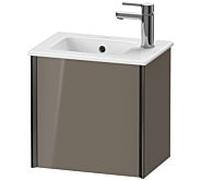 XViu Duravit vasque XV4024RB289 41x29x40cm, suspendu, noir mat, butée à droite, gris flanelle brillant
