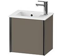 XViu Duravit vasque XV4024RB290 41x29x40cm, suspendu, noir mat, butée à droite, flanelle gris soie mat