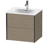 XViu Duravit vasque XV41320B235 61 x 55,7 x 48 cm, chêne terra, 2 tiroirs, noir mat