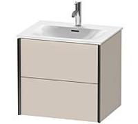 Duravit Meuble sous-vasque XViu XV41320B291 61 x 55,7 x 48 cm, taupe mat, 2 tiroirs, noir mat