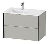 Duravit Meuble sous-vasque XViu XV41580B207 81x48x56cm, 2 tiroirs, vasque à gauche, noir mat, gris béton mat