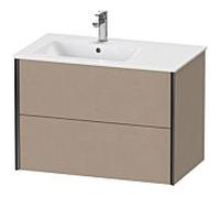 XViu Duravit vasque XV41580B275 81x48x56cm, 2 tiroirs, vasque à gauche, noir mat, lin