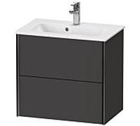 XViu Duravit vasque XV41780B280 61 x 56 x 39 cm, graphite super mat, 2 tiroirs, suspendu, noir mat