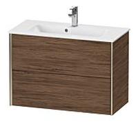 Duravit Meuble sous-vasque XViu XV41790B121 81 x 56 x 39 cm, noyer foncé, 2 tiroirs, suspendu, champagne mat