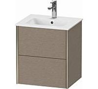 XViu Duravit vasque XV43150B111 51x42x56cm, 2 tiroirs, suspendu, champagne mat, chêne cachemire