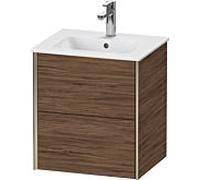 Duravit Meuble sous-vasque XViu XV43150B121 51x42x56cm, 2 tiroirs, suspendu, champagne mat, noyer foncé