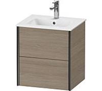 Duravit Meuble sous-vasque XViu XV43150B235 51x42x56cm, 2 tiroirs, suspendu, noir mat, chêne terra
