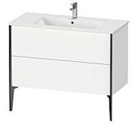 XViu Duravit vasque XV44830B218 101 x 59,4 x 48 cm, blanc , sur pied, noir mat