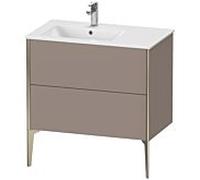 XViu Duravit vasque XV44860B143 81x48x59,4cm, 2 coulissants, vasque à gauche, champagne mat, basalte mat
