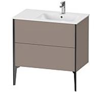 Duravit Meuble sous-vasque XViu XV44870B243 81x48x59,4cm, 2 coulissants, vasque à droite, noir mat, basalte mat