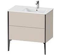 Duravit Meuble sous-vasque XViu XV44870B291 81x48x59,4cm, 2 coulissants, vasque à droite, noir mat, taupe mat