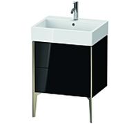 XViu Duravit vasque XV45340B140 58,4 x 49,3 x 45,4 cm, noir brillant, 2 coulissants, champagne mat