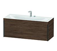 XViu Duravit vasque XV4612EB221C 120x48cm, 2000 , 2 trous pour robinetterie, noir mat, Cadres C, noyer foncé