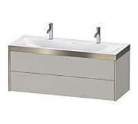Duravit Meuble sous-vasque XViu XV4618OB107P 120x48cm, 2 tiroirs, champagne mat, Rahmen P, gris béton mat