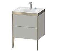 XViu Duravit vasque XV4709NB180C 60x48cm, 2 coulissants, sans trou pour robinet, champagne mat, Cadres C, graphite supermatt
