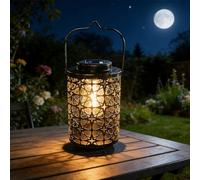 XVZ Lanterne solaire extérieure Décoration résistante Grande ampoule LED Métal Terrasse Balcon Jardin