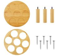XW Organisateur de sirop de café rotatif en bois Support de sirop à 7 fentes Support de bouteille de sirop multifonction Porte-bouteille de sirop pratique Support de sirop de café pratique Rack pour
