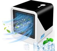 XWABHX Petit climatiseur portable 3 en 1 - Humidificateur d'air compact par évaporation - Ventilateur de bureau à 3 vitesses de vent - Convient pour la maison et le bureau