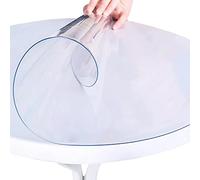 XWanitd Nappe de table ronde transparente, en PVC transparent, facile à nettoyer, antidérapante, imperméable, en verre souple, 60cm-Round