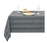 XWZO Nappe imperméable lavable - Rectangulaire - Effet lotus - Anti-taches - À rayures - Gris - 130 x 160 cm