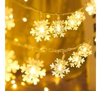 XXHUO Guirlande Lumineuse Noel Intérieur 6M 40 LED, Lumiere Pour Sapin De Noel Christmas String Lights À 2 Modes D'éclairage Deco Pour Chambre Mariage Arbre Hiver Noël (Neige, Blanc Chaud)