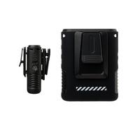 Xxiratte Ventilateur de taille portable avec écran LED, 8000 mAh, rechargeable, 5 vents haute vitesse et lampe de poche, ventilateur à clipser pour le travail en plein air, le camping, la pêche, noir