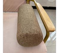 XXIUDEE Coussin rond pour accoudoir de canapé - Coussin de yoga de chevet, coussin de sommeil, pour canapé, voiture, maison (45 x 20 cm, marron)