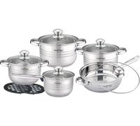 XXL 12 pcs. Set de casseroles en acier inoxydable pour la cuisson à induction Poêle à frire