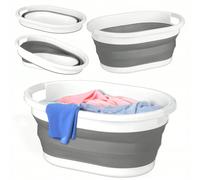 XXL 25L Cuve de lessive pliable multifonction - Bac en silicone durable pour le bain, la lessive et les aventures en déplacement, baignoire pliable pour animaux de compagnie pour chiens et chats Baign