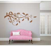XXL Branche avec des fleurs Choisissez votre couleur fleurs oiseaux Sticker mural autocollants cuisine décoration pépinière autocollant autocollants maison décor élégant moderne fleurs vie chambre