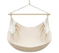 AMANKA XXL Siège Suspendu en Toile de Coton 185x130cm hamac pour s'asseoir Beige