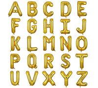 XXL Lettre L Ballon Or Grand Mylar Alphabet Foil Helium Balloon Anniversaire Fête Deco Baby Shower 100cm (Doré L)
