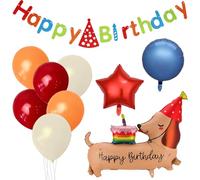 XXL Set de Ballons Teckel, Ballon Aluminium 3D Teckel Ballon Joyeux Anniversaire, Ballons Chien Décoration Anniversaire Ballons Animaux, pour Garçons Filles Anniversaire Chien