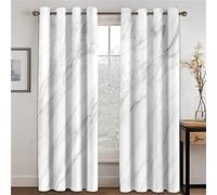 XXXXAWA Rideau Occultant 3D marbre Blanc cassé Rideau Oeillet 2X L117cm x H230cm Rideau Occultant Thermiques Anti Froid oeillet Rideaux pour Salon Chambre Cuisine Décoration