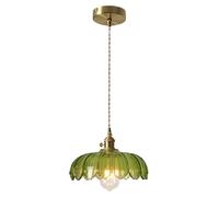 XYBZJP Abat-jour suspendu en forme de fleur créative, lustre de couleur rétro, suspension en verre métallique de style simple, luminaires de décoration de chambre à coucher de salle à manger