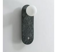 XYBZJP Applique murale d'intérieur de style industriel médiéval, corps en marbre naturel avec abat-jour en verre, douille à vis G9, luminaire décoratif pour chevet, escalier ou porche