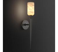 XYBZJP Applique murale en albâtre naturel, lampe murale en marbre de style industriel médiéval, applique murale d'intérieur à raccordement fixe, luminaires décoratifs pour salon, couloir ou escalier