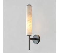 XYBZJP Applique murale LED lumière chaude en albâtre naturel, style industriel médiéval, lampe murale en marbre de 48 cm, luminaire décoratif pour chambre, salon ou couloir